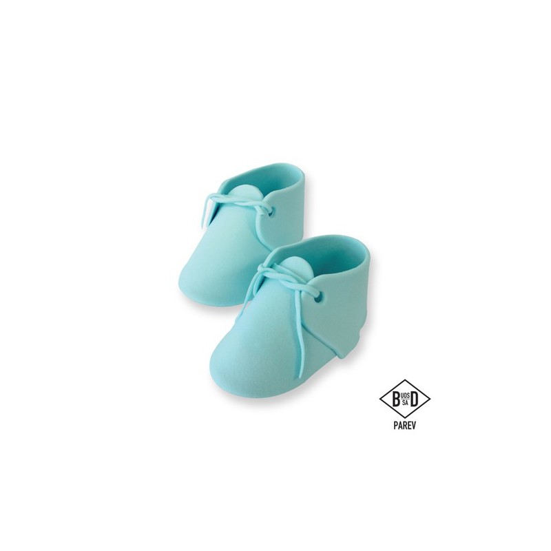 Cake Topper Zapatos de Bebé Azul 2 ud PME