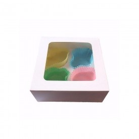 Caja para 4 Cupcakes con ventana Tartadictos